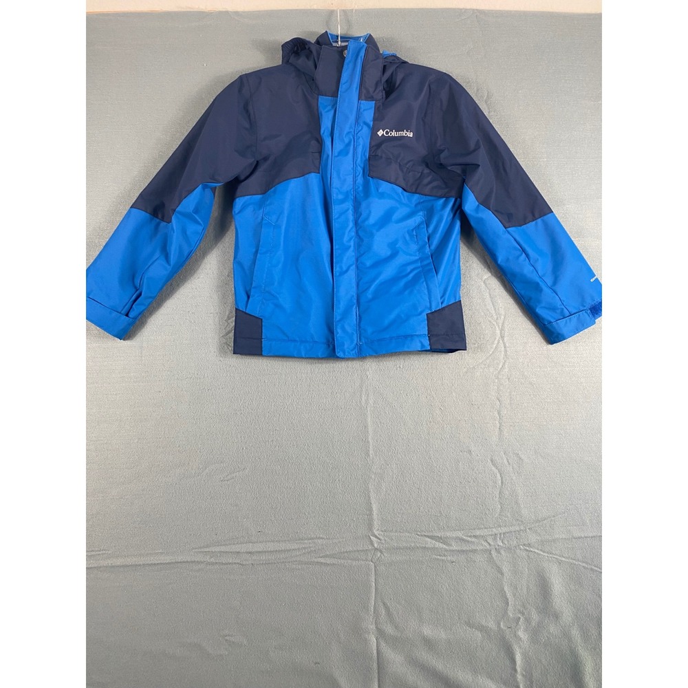 Columbia Jacket Windbreaker XS (6/7Y) Blue Hooded Waterproof SEE NOTE